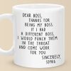Thanks For Being My Boss - Coworker Personalized Custom Mug - Christmas Gift For Coworkers, Work Friends, Colleagues