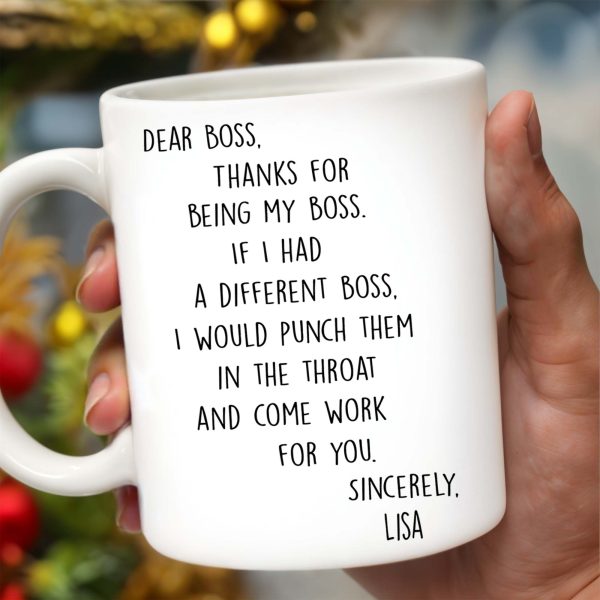 Thanks For Being My Boss Appreciation Coffee Mug - Personalized Custom Coffee Mug - COL028_MG