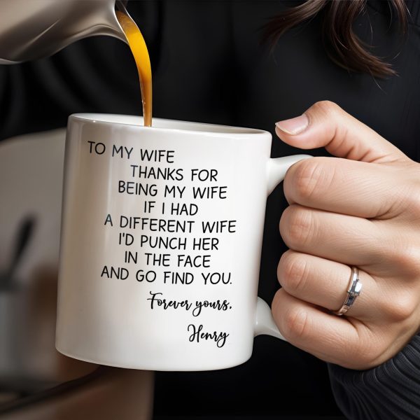 Thanks For Being My Wife, Forever Yours - Personalized Custom Coffee Mug - WIF033_MG