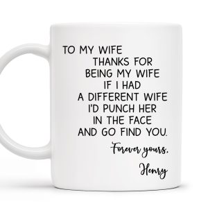 Thanks For Being My Wife, Forever Yours - Personalized Custom Coffee Mug - WIF033_MG
