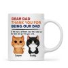 Thanks For Being Our Dad Watercolor Cute Cats Retro Personalized Mug
