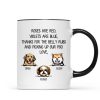 Thanks For Belly Rubs And Picking Up Poo Peeking Dog Personalized Mug - Gift For Dog Mom - Gift For Dog Dad