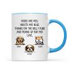 Thanks For Belly Rubs And Picking Up Poo Peeking Dog Personalized Mug - Gift For Dog Mom - Gift For Dog Dad