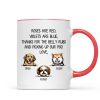 Thanks For Belly Rubs And Picking Up Poo Peeking Dog Personalized Mug - Gift For Dog Mom - Gift For Dog Dad