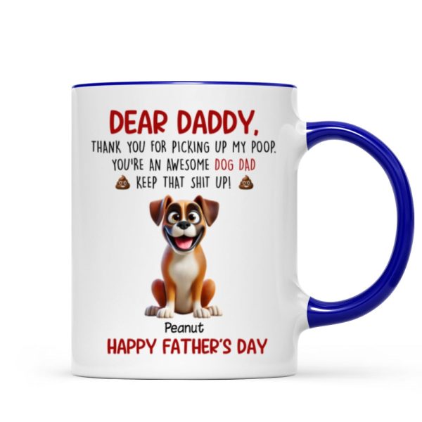 Thanks For Picking Up My Poop Dad Cute Cartoon Dogs Personalized Mug