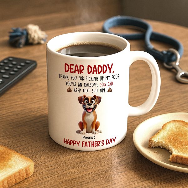 Thanks For Picking Up My Poop Dad Cute Cartoon Dogs Personalized Mug