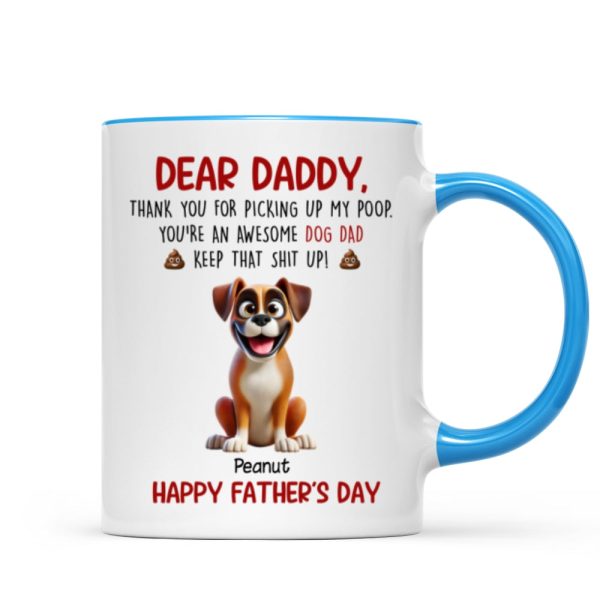 Thanks For Picking Up My Poop Dad Cute Cartoon Dogs Personalized Mug