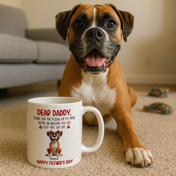 Thanks For Picking Up My Poop Dad Cute Cartoon Dogs Personalized Mug