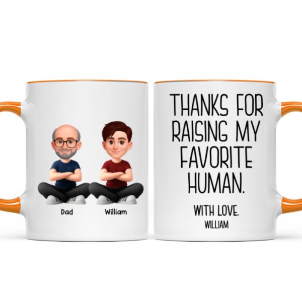 Thanks for Raising My Favorite Human - Personalized Mug - Christmas Gift for Mother-in-Law, Father-in-Law