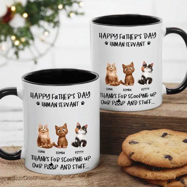 "Thanks for Scooping My Poop" Father's Day White Ceramic Mug Custom Pet Design for Dad