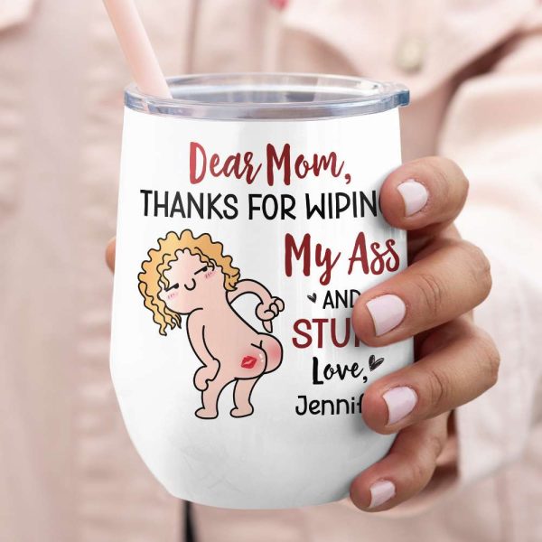 Thanks For Wiping, Dear Mom Mug, Personalized Coffee Mug, Funny Gift For Mother's Day