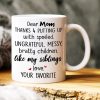 Thanks Mom, Gift For Mommy White Mug