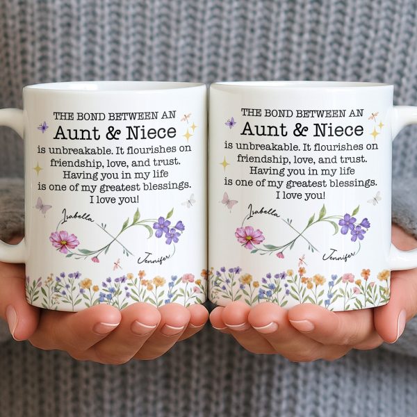 The Bond Between An Aunt And Niece, Unbreakable Relationship, Love And Friendship - Personalized Custom Coffee Mug - NCE022_MG