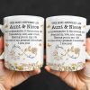 The Bond Between an Aunt & Niece, Butterflies and Flowers - Personalized Custom Coffee Mug - NCE039_MG