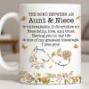 The Bond Between an Aunt & Niece, Butterflies and Flowers - Personalized Custom Coffee Mug - NCE039_MG