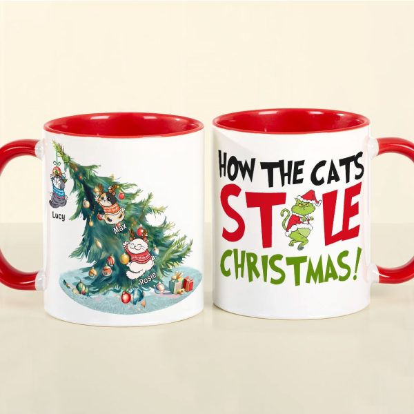 The Cats Stole Christmas- Personalized Accent Mug -Gift For Cat Lover- Christmas Gift- CC-AM11OZ-03htqn191023