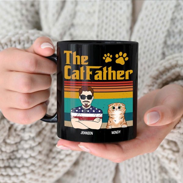 The Dog Father - Gift For Dog Dad, Dog Lovers - Personalized Black Mug