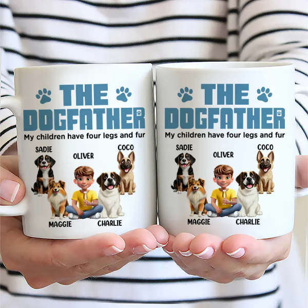 The Dogfather My Children Have Four Legs And Fur - Personalized Mug