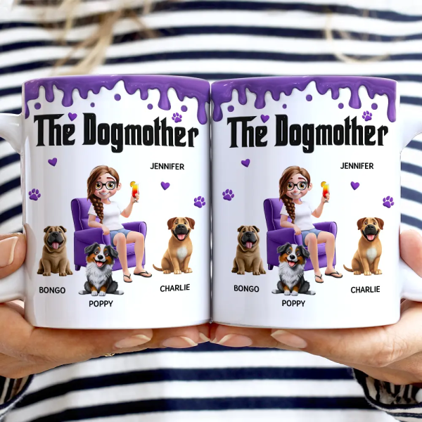 The Dogmother Dogfather - Personalized White Edge-to-Edge Mug