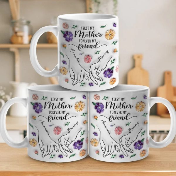 The Eternal Friendship Between Mother and Daughter - Family Personalized Custom 3D Inflated Effect Printed Mug - Gift For Mom, Daughter
