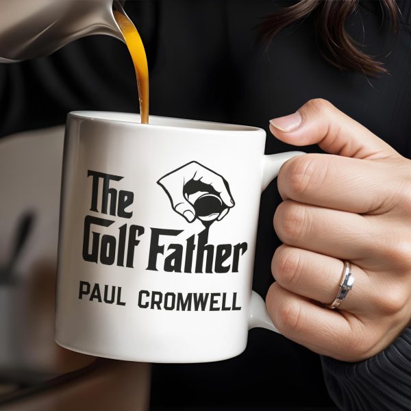 The Golf Father, Hand Holding Golf Ball - Personalized Custom Coffee Mug - GOLF001_MG