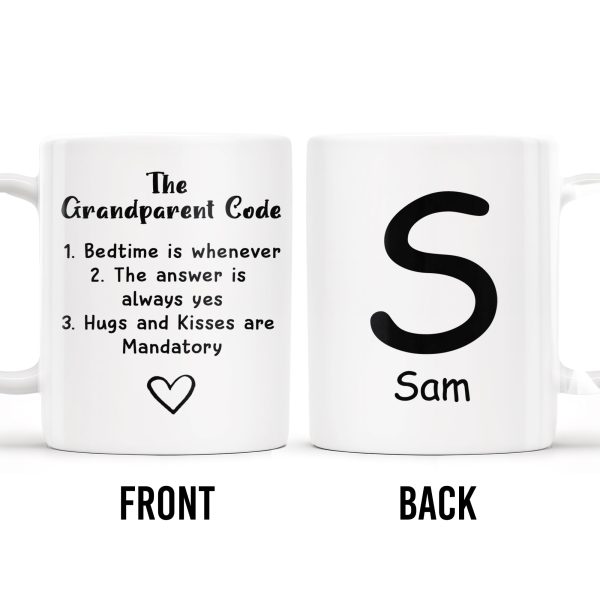 The Grandparent Code Heart Symbol Custom Mug - Personalized Custom Coffee Mug - GRM044_MG