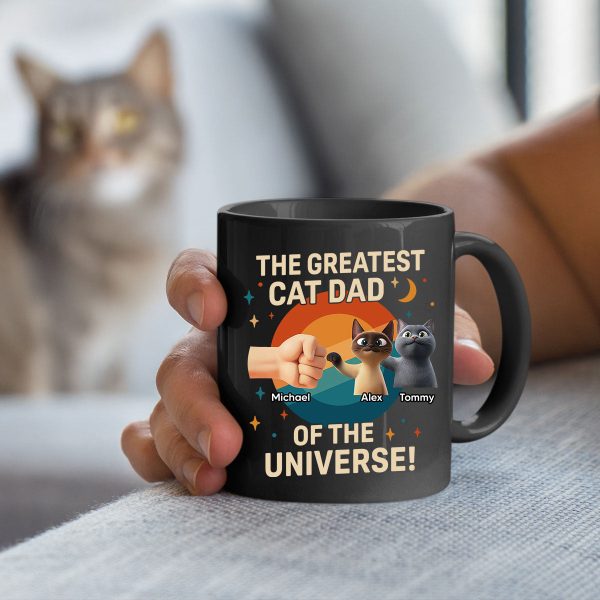 The Greatest Cat Dad of the Universe Personalized Mug, Gift for Cat Dads