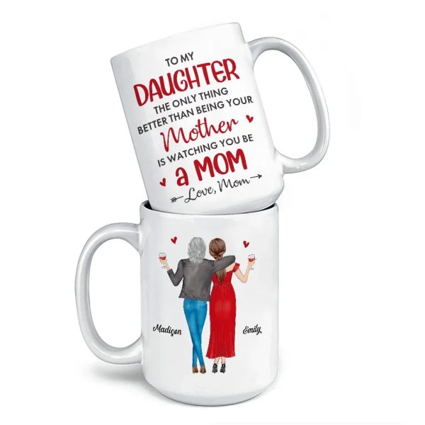 The Greatest Joy Of Being Your Mother Is Seeing You Become An Amazing Mom - Family Personalized Custom Mug - Gift For Daughter