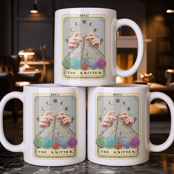 The Knitter Tarot Card Style With Yarn Balls - Personalized Custom Coffee Mug - HOB055_MG