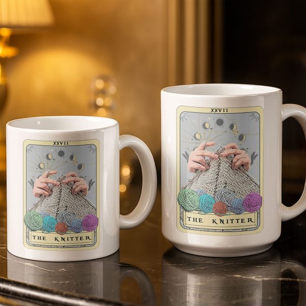 The Knitter Tarot Card Style With Yarn Balls - Personalized Custom Coffee Mug - HOB055_MG