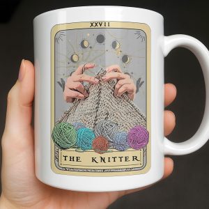 The Knitter Tarot Card Style With Yarn Balls - Personalized Custom Coffee Mug - HOB055_MG