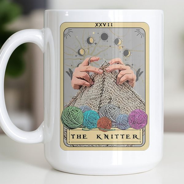 The Knitter Tarot Card Style With Yarn Balls - Personalized Custom Coffee Mug - HOB055_MG