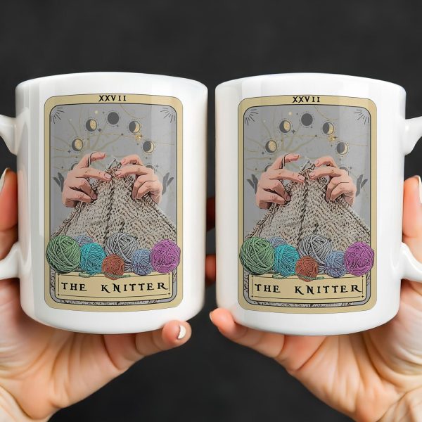 The Knitter Tarot Card Style With Yarn Balls - Personalized Custom Coffee Mug - HOB055_MG
