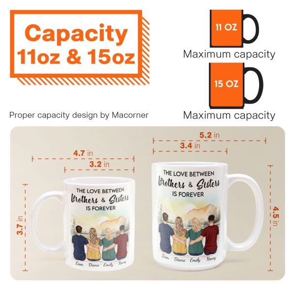 The Love Between Brothers & Sisters Is Forever - Personalized Mug