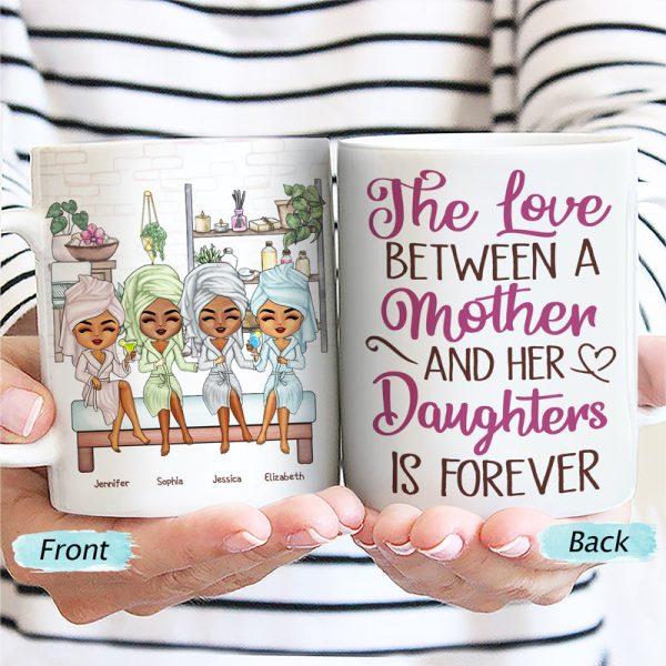The Love Between Mother And Daughter - Gift For Mom - Personalized Custom White Edge-to-Edge Mug