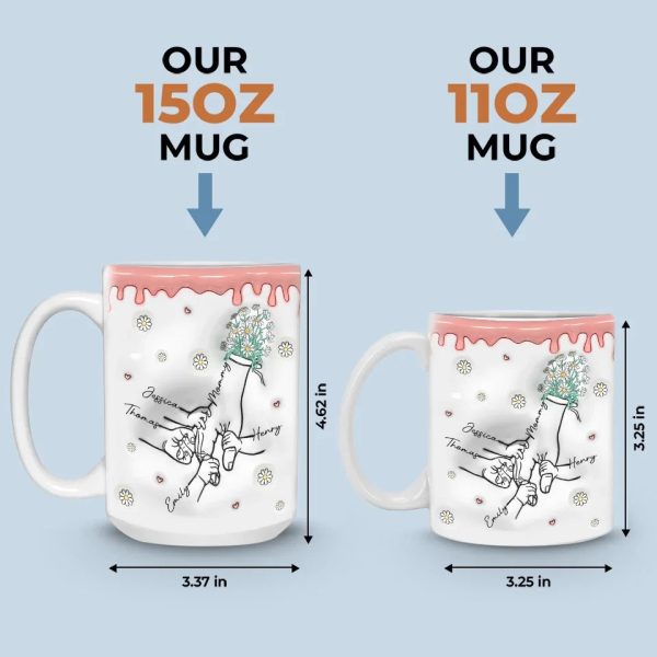 The Love Of A Mother Is Endless, The Wisdom Of A Grandmother Is Timeless - Family Personalized Custom 3D Inflated Effect Printed Mug - Gift For Mom, Grandma