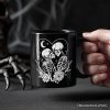 The Lovers Skeletons Personalized Mug, Spooky Gothic Couple Gift with Custom Name