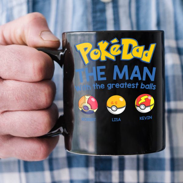 The Man With The Greatest Balls Personalized Black Mug-Gift For Dad-3OHDT010623