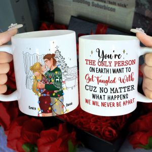 The only person on earth to get tangled with , Personalized White Mug for Couples