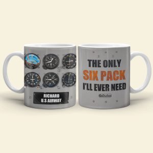 The Only Six Pack I'll Ever Need - Personalized White Mug - Gift For Pilot