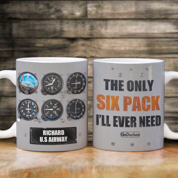 The Only Six Pack I'll Ever Need - Personalized White Mug - Gift For Pilot