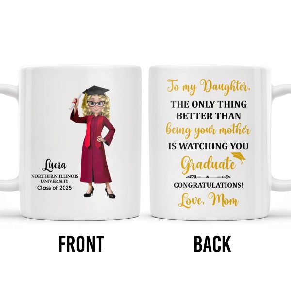 The Only Thing Better Than Being Your Mother Is Watching You Graduate - Personalized Custom Coffee Mug - GRAD344_MG