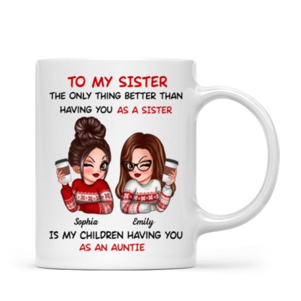 The Only Thing Better Than Having You As A Sister Is My Children Having You As An Auntie Personalized Mug, Gift For Sisters