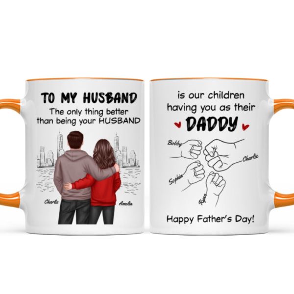 The Only Thing Better Than Having You As My Husband Fist Bump Outline Personalized Mug
