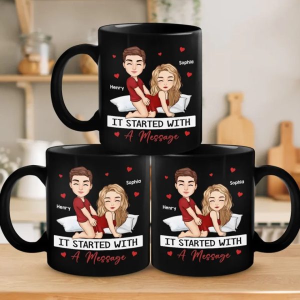The Peanut Butter To My Jelly - Couple Personalized Custom Black Mug - Christmas Gift For Husband Wife, Anniversary