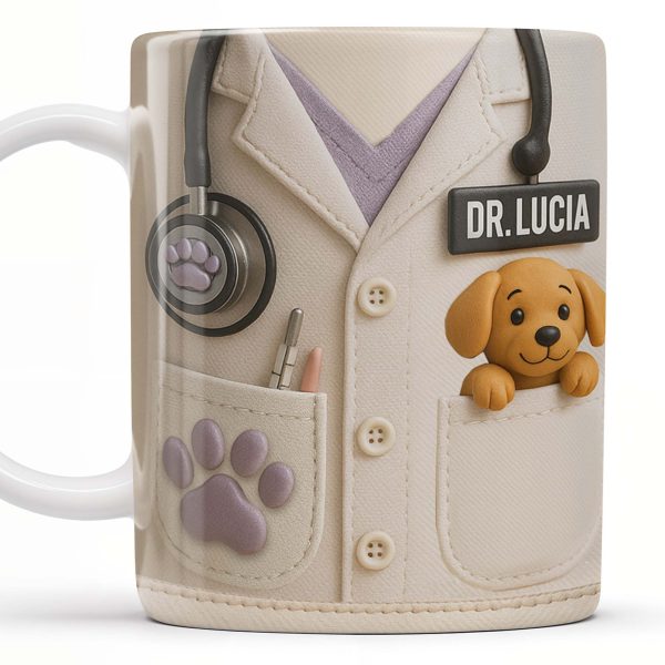 The Perfect Gift For Pet Lovers Featuring Lab Coat And Dog - Personalized Custom Coffee Mug - DOC047_MG