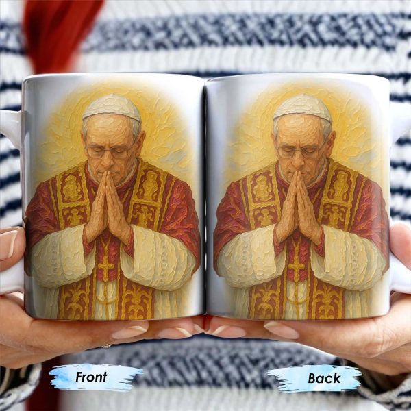 The Pope In Prayer, Religious Art - Personalized Custom Coffee Mug - FTH077_MG