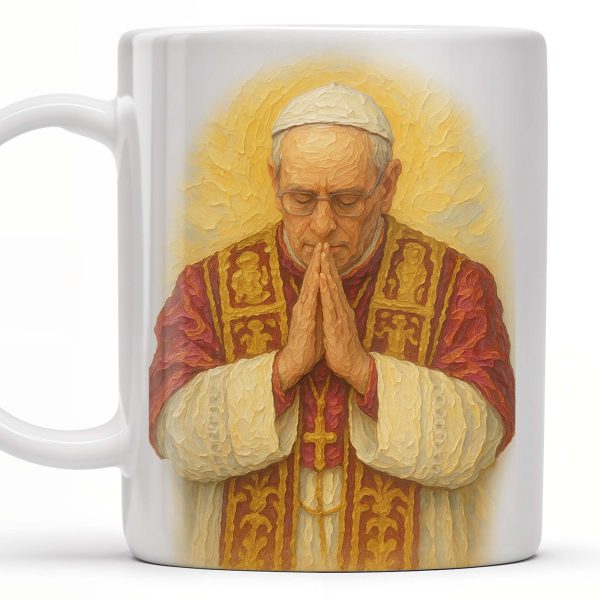 The Pope In Prayer, Religious Art - Personalized Custom Coffee Mug - FTH077_MG