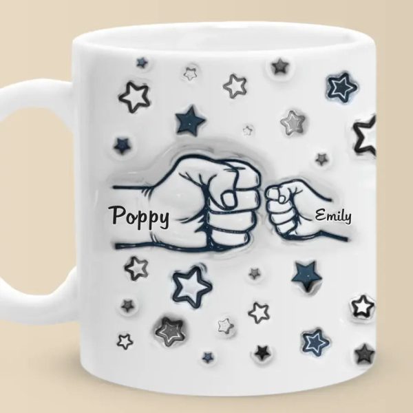 The Strong Bond Between Dad And Children - Family Personalized Custom 3D Inflated Effect Printed Mug - Father's Day, Gift For Dad, Grandpa