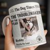 The Troublemaker Of The Year Dog Coffee Mug - Personalized Custom Coffee Mug - PET160_MG